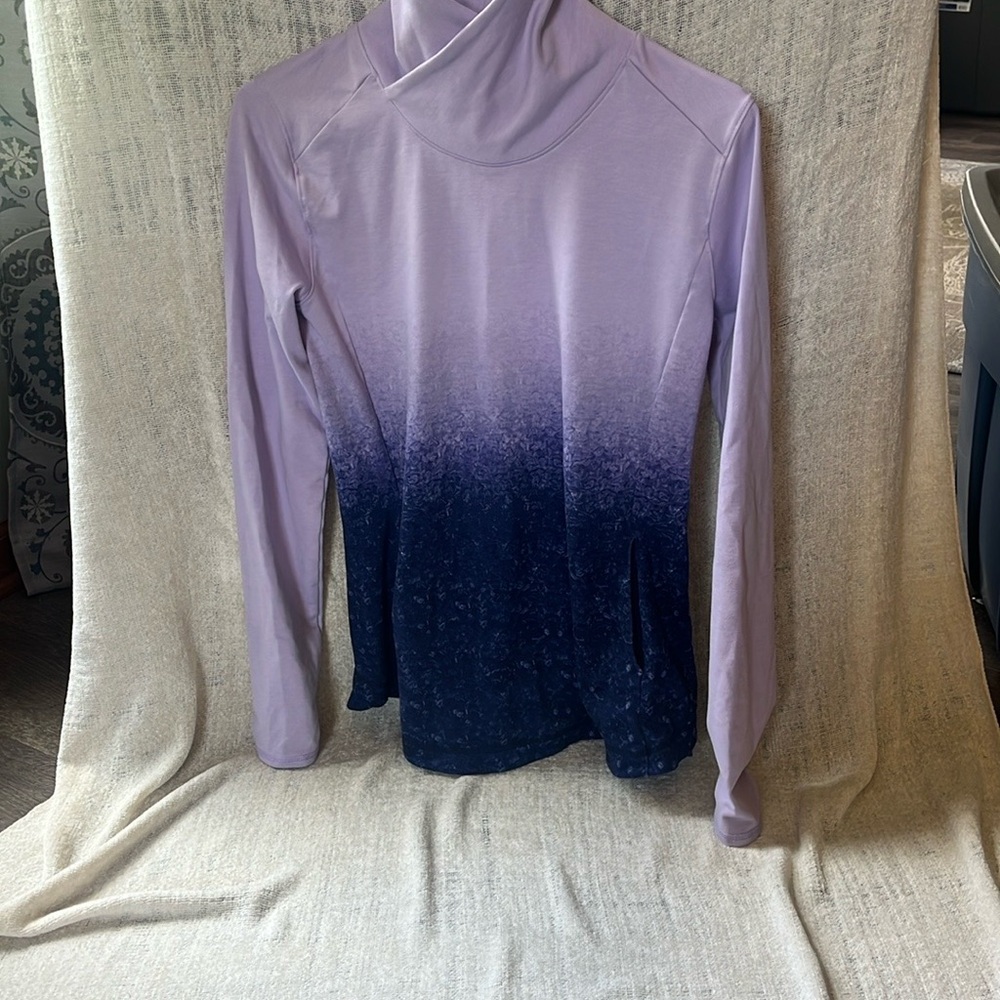 CALIA by Carrie Underwood Silver and Purple Turtleneck Long Sleeve Top